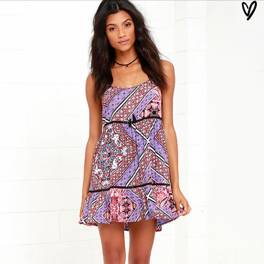 Lucky one lulu’s lulu s purple and coral dress